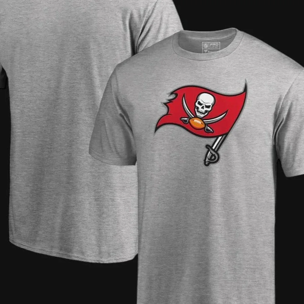 Tampa Bay Buccaneers NFL Pro Line by Fanatics heather gray logo tee Large